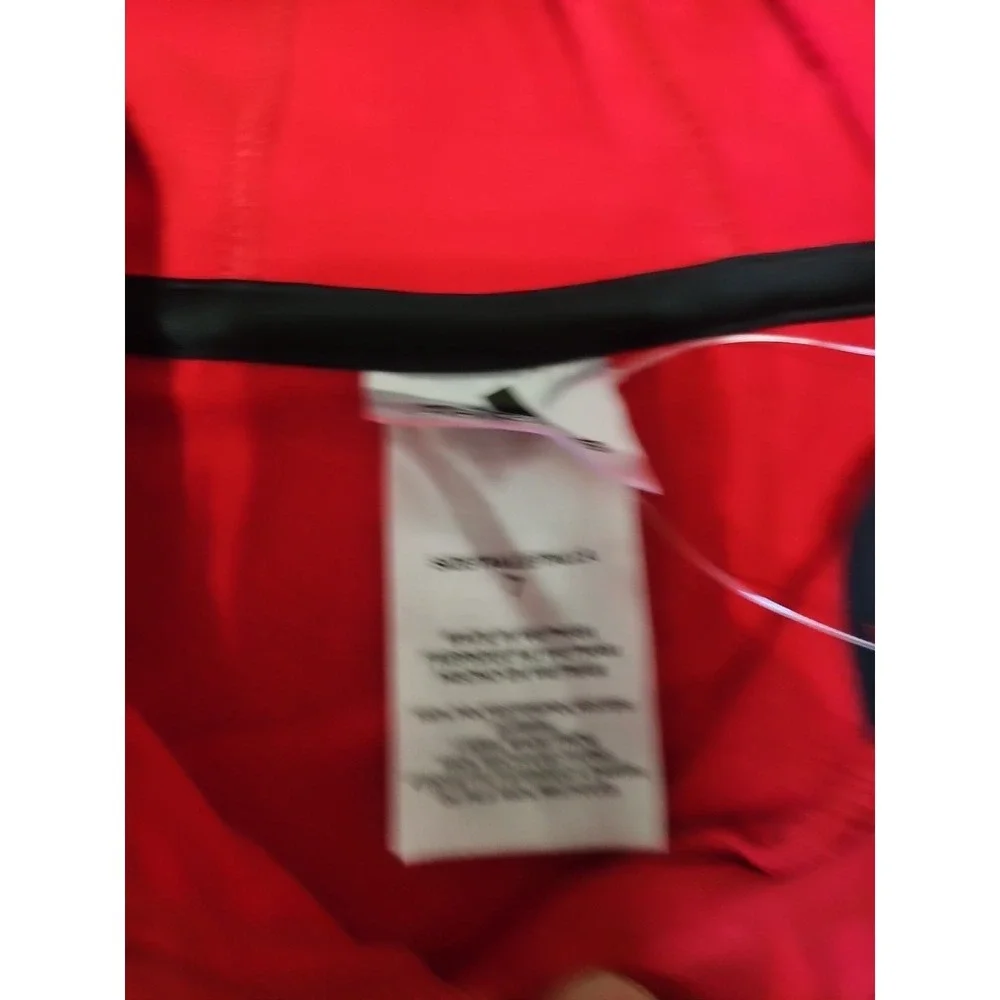 Adidas Track Jacket Boys Size 7 Red Black White Hoodie Full Zip Pocket Logo